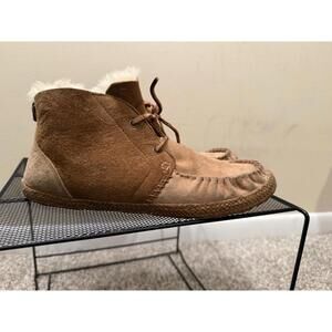 WOMENS SIZE 8.5 CHESTNUT UGG KENAI CHUKKA LACE-UP MOCCASIN BOOTS 1012501